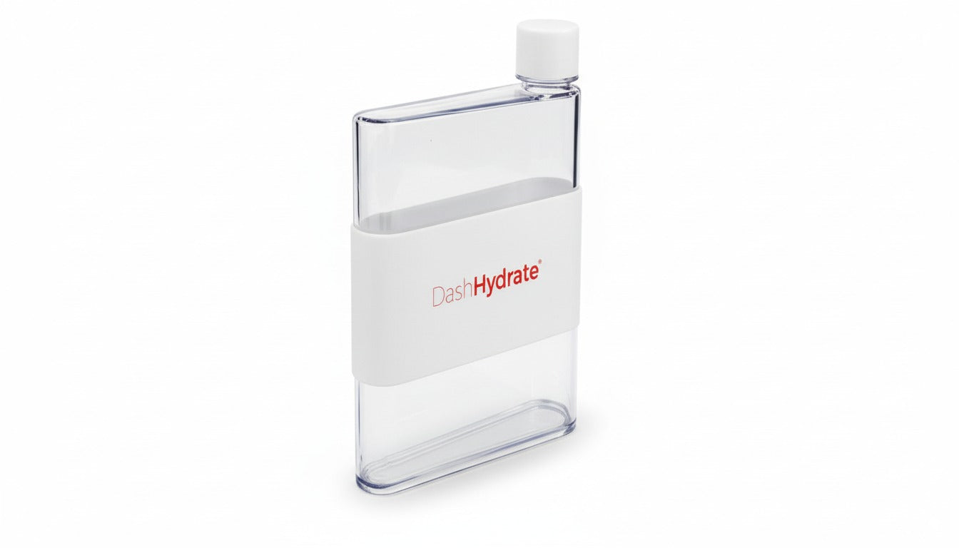 420ml A5 Flat Water Bottle- White