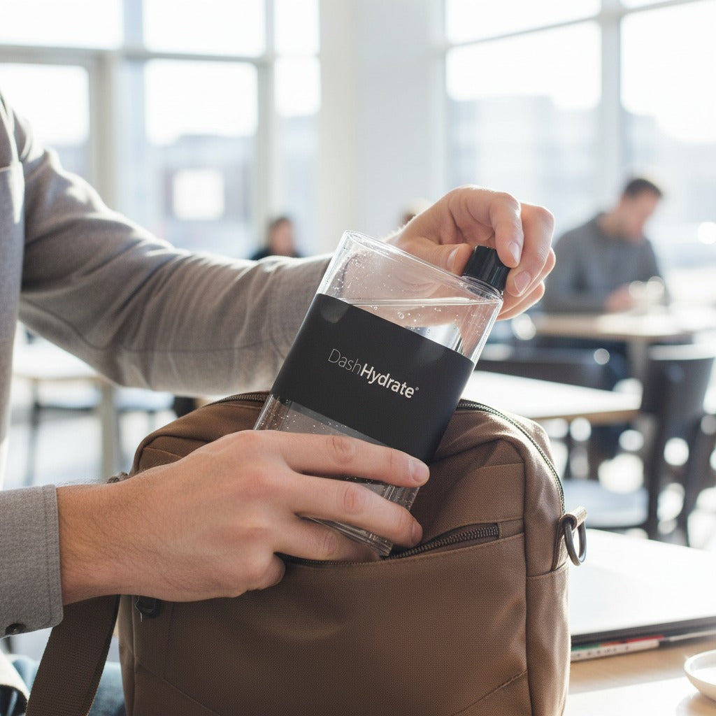 420ml A5 Flat Water Bottle- Black