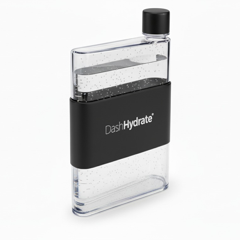 420ml A5 Flat Water Bottle- Black