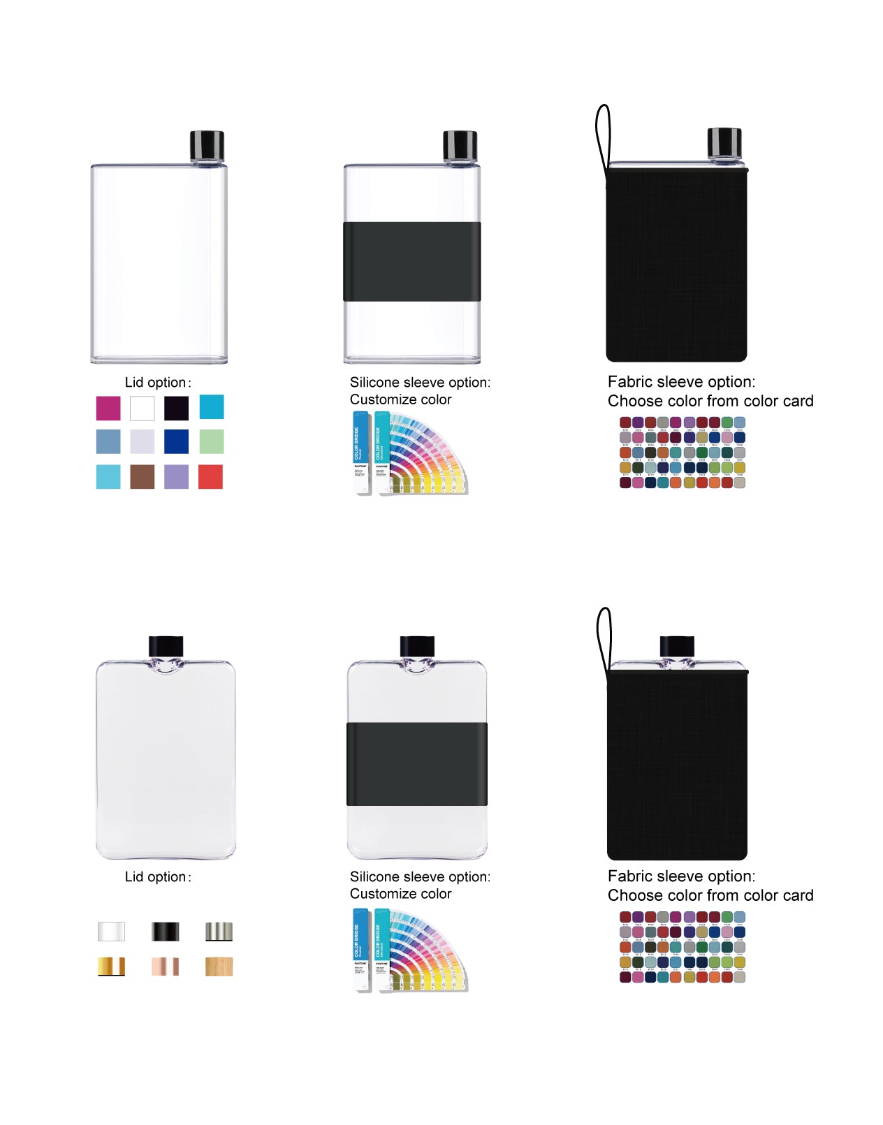 420ml A5 Flat Water Bottle- Grey